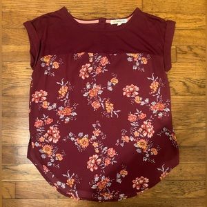 Floral Burgundy T-Shirt